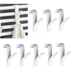 MUYAPAY Bathroom Radiator Towel Rail Pack of 8 Hooks for Towel Radiators White Electric Towel Rail Clothes Drying Rack Accessories for Hanging Towels Bath Towels