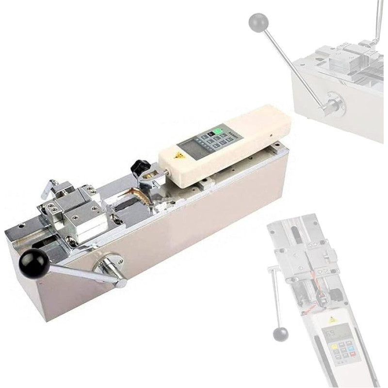 Quixnova 500N Digitales Kraftmessgerät Push-Pull-Messgerät Manueller Push-Pull-Prüfstand Hub 150 mm mit digitalem Kraftmessgerät und Klemme x2
