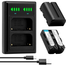SEYRLMK NP-FM500H akumuliatorius + LCD USB įkroviklis, skirtas 