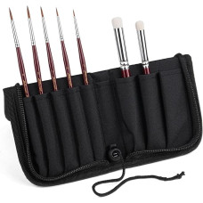 Kolinsky Sable Miniature Painting Brush - auksinis klevas 7 dalių Detaliai tapybos teptukas sausas teptukas akrilui akvarelei Mažas smulkių detalių tapybos teptukų rinkinys mini spalvoms