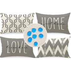 Cirzone Neperšlampami pagalvių užvalkalai 4 vnt. 30 x 50 cm dekoratyvinės lauko pagalvėlės Neperšlampami kvėpuojantys pilkos ir baltos spalvos geometrinių dryžių pagalvių užvalkalai sofos pagalvėlėms sodo lauke