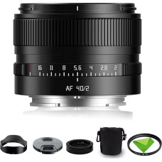 TTARTISAN 40 mm F2 E-Mount Lens for Sony, Full Format Auto Focus STM Lens for Sony E-Mount Cameras A7C A7ll A7RlI A7SIII A7III A7RIII A7IV A7RIV A9 A1 FX3 A7RV ZVE1 A7CR A7CII A93