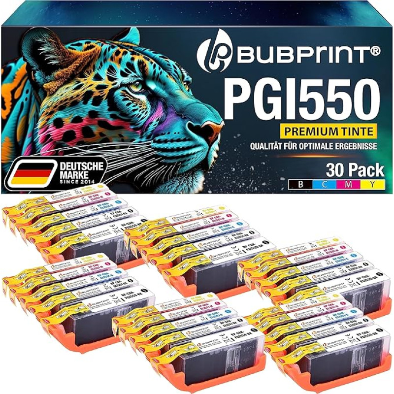 30 spausdintuvų kasečių, suderinamų su 