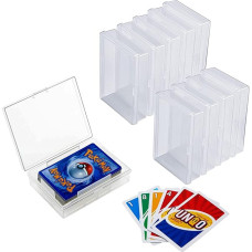 WAIZHIUA Pack of 8 Playing Card Box 75 x 104 x 26 mm Transparent Plastic Box with Lid High Volume PP Storage Container (Single Box Holds 54 Standard Poker Cards)