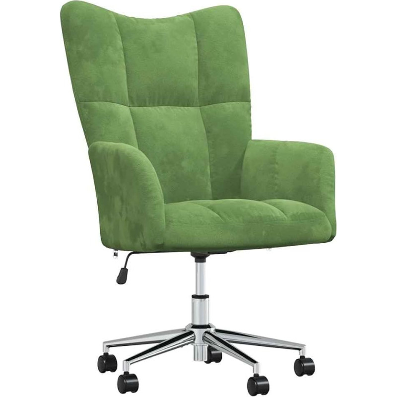 vidaXL Kėdė su ratukais Pasukama reguliuojamo aukščio TV kėdė Minkšta kėdė Atsipalaidavimo kėdė Sparnuotoji kėdė Gyvenamasis kambarys Šviesiai žalias aksomas