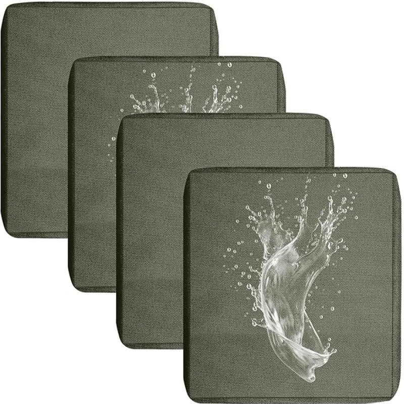 JORTUIO Lauko sofos sėdynės pagalvių užvalkalai, 1/2/4 dalių vandeniui atsparus sofos užvalkalas su užtrauktuku, sofos užvalkalas Sėdynės pagalvėlė Kanapės užvalkalas, nuimami užvalkalai sodo pagalvei (šviesiai pilka, 50 x 55 x 10 cm, 4 dalys)