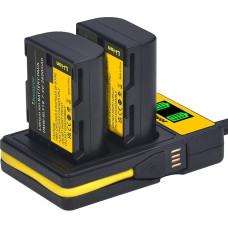 Uwayor DMW-BLF19 Aukka fotoaparato akumuliatoriaus įkroviklio rinkinys Keičiamųjų akumuliatorių rinkinys USB dviejų lizdų akumuliatoriaus įkroviklis, skirtas 