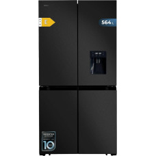 Cecotec Amerikanischer Kühlschrank, 4 Türen, 564 l, Bolero, CoolMarket, 4D 564 Dark E. 183 cm hoch, 91 cm breit, Wasserspender, geringer Stromverbrauch, Invertermotor, Plus, Total NoFrost
