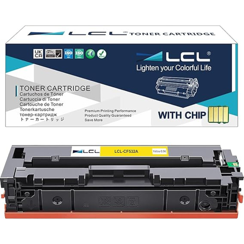 LCL restauruota tonerio kasetė 205A CF532A (1 purpurinės spalvos), suderinama su HP Color Laserjet Pro M154 M154NW MFP M180 M180n M180n M180nw MFP M181 M181 M181FW spausdintuvu M180fw M154a
