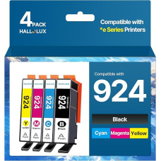 HALLOLUX 924 Printer Cartridges Multipack 924e Compatible with HP 924 Cartridges Multipack for HP Officejet Pro 8120e Cartridges for HP Officejet Pro 8132e 8122e 8134e 8135e 8138e 8139e (Pack of 4, No