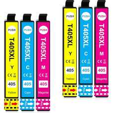 Clywenss 405 XL Printer Cartridges Compatible with Epson 405XL Colour for Workforce Pro WF-4830DTWF WF-4830 WF-4820 WF-3825 WF-3820 WF-4825 WF-7840 WF-4820DWF 3825DWF 3820DWF 4825DWF Cartridges Pack