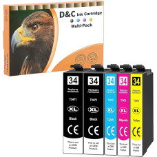D&C 34XL spausdintuvo kasetės, suderinamos su 