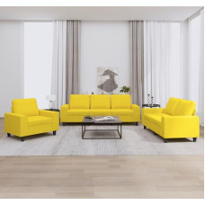 ShGaxin 3201871 3 dalių sofos komplektas, šviesiai geltonas audinys, poilsio sofa, sofos ir kušetės, relaksacinė sofa, sofa svetainei