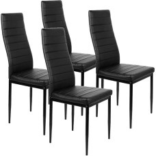 4 valgomojo kėdės SGS išbandytos valgomojo kėdės Storos minkštasuoliai Valgomojo kėdės Šiuolaikinės valgomojo kėdės 4 vienetai (juoda)