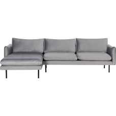Beliani 4 šulinių sofa Samt Grau L-Form mit Chaiselongue rechts Metallfüße Vinterbro