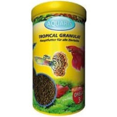 AQUARIS Tropical Granulės dekoratyvinių žuvų maistas - 250 ml Pagrindinis tropinių dekoratyvinių žuvų maistas. Akvariumo žuvų maistas granulės skatina spalvingumą, augimą ir imuninę sistemą