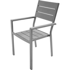 VERDELOOK Tenerifės kėdė su medžio efekto porankiais 58 x 55 x 88 cm pilka