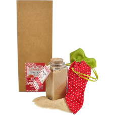 direct&friendly Small Gift Idea Carrot Bag with Organic Salt in Cork Glass (Red - Organic Chili Salt)