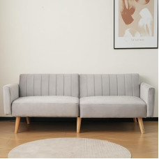 Kebnor 2-in-1 Sofa & Sofa Bed, Modern Minimalist Sofa Bed, Multifunctional Folding Sofa, Environmentally Friendly Rubber Wood Legs, Backrest 3-Way Folding, Suitable (Antique Grey)
