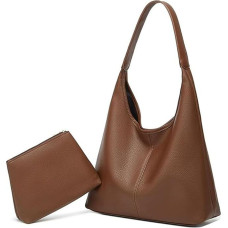 Women's Large Shoulder Bag, University, Student, Shoulder Bag, Leather Crossbody Bag, Women's Wide Strap Handbag for Hanging, Set of 2