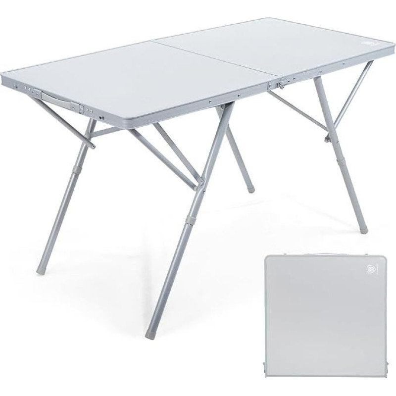EVER ADVANCED sulankstomas stovyklavimo stalas 120 x 60 cm XL 4-6 žmonėms Sulankstomas stalas iki 60 kg Tvirta konstrukcija stovyklavimui, piknikui, sodui, balkonui