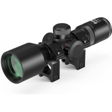 UUQ 3-9x40 Compact Rifle Scope Red/Green Illuminated Reticle, Parallax Correction & Fast Focus | Lightweight & Water-Resistant | Fits 20mm Rails