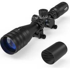UUQ 4-16X44AO Rifle Scope for Hunting with Locking Turret Sunshade,SFP,R/G/B Illumination,Mil-dot Reticle,Front Parallax Adjustment,Fits 20mm Free Mounts-Long Range Optics for Airgun,Airsoft,Pellet
