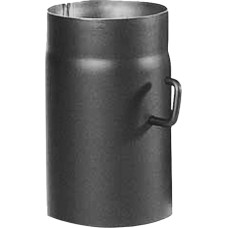 Kamino Flam stove pipe with throttle cap in cast grey, steel flue pipe for safe dissipation of exhaust gases, heat-resistant Senotherm coating, tested according to standard EN 1856-2, dimensions: L