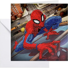 CRYSTAL ART Spiderman Crystal Art Card 18x18cm Crystal Art Diamond Painting 8+ Years Non Foldable