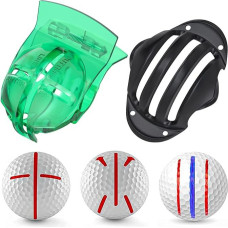 Uniclife 2/4pcs Golf Ball Liner Template Golf Alignment Set with Marker Pens Max Rails Template Ball Marking Tools Accessories