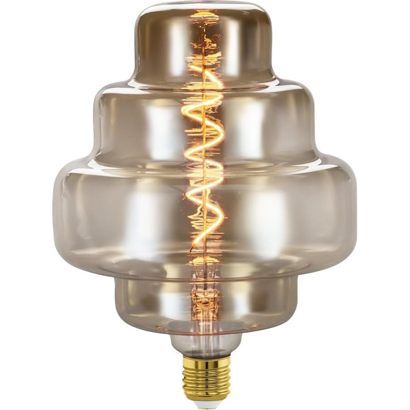EGLO XXL E27 reguliuojamo apšvietimo spiralinė LED retro lemputė, ypač didelė gintaro spalvos vintažinė dekoratyvinė lemputė, 4 vatų, 200 liumenų, šiltai balta, 2000 K, L 29 cm