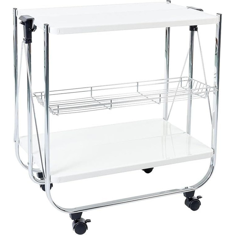 Iris Ohyama Virtuvės vežimėlis CW-005 Metalinis vežimėlis ant ratukų 68,5 x 43,5 x 69 cm Juoda, metalas, balta, 68,5 x 43,5 x 69 cm
