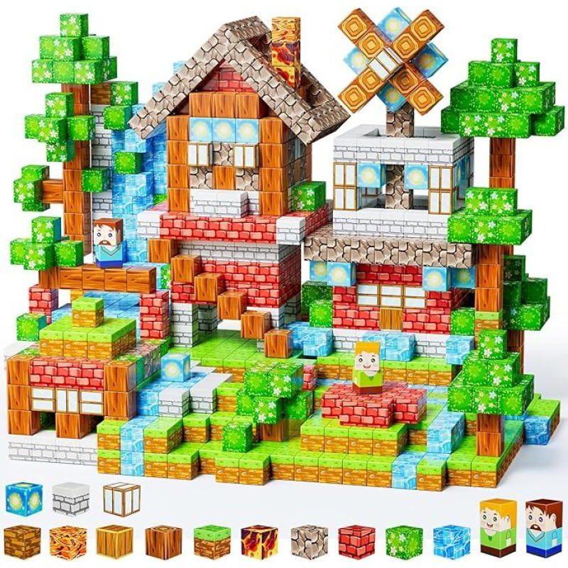 Magnetinės statybinės kaladėlės 150 vienetų, Magnetinės statybinės pasaulio magnetinės kaladėlės Magnetinės kaladėlės Vaikų žaislas Dovana berniukams Mergaitės 3 4 5 6 7 8 9 metų Kūrybinis vaikų žaislas