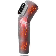 Kojų masažuoklis su oro kompresija, elektrinis kojų masažuoklis su 3 režimais, intensyvumu ir kelių šildymu, su LCD ekranu, limfodrenažinis masažuoklis su 15 minučių laikmačiu - vienvietis