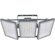 600 W lauko LED prožektorius, 60000 lm lauko apšvietimas, 6000 K balta šviesa, IP66, lauko apsauginis apšvietimas su 3 reguliuojamomis lempų galvutėmis, tinka kiemams, keliams, automobilių stovėjimo aikštelėms (pilka)