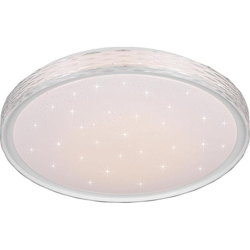 Realybė Leuchten Varda R64811101 LED lubų šviestuvas metalinis plastikinis baltas su 24 W LED žvaigždžių šviesos efektu Nuotolinio valdymo naktinės šviesos laikmatis jungiklis reguliatorius