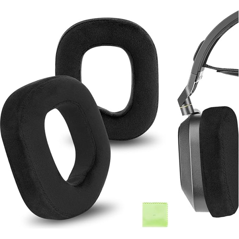 Geekria Comfort Velour Replacement Ear Pads for Corsair HS80 RGB Headphones Ear Pads, Headset Ear Pads, Ear Cups Cover Repair Parts (Black)