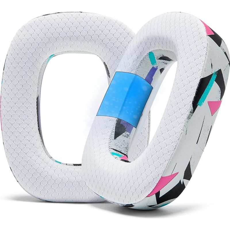 WC Freeze A30 - Cooling Gel Ear Pads Compatible with Logitech Astro A30 Headphones by Wicked Cushions - Increase Comfort, Durability, Thickness and Soundproofing | 90's White