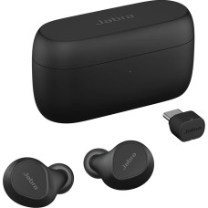 Jabra Evolve2 Buds True Wireless Bluetooth with Active Noise Cancelling (ANC), Jabra MultiSensor Voice Technology and Wireless Charging Pad - Certified for Online Meeting Apps - Black