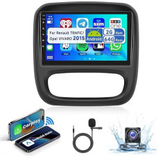 2 + 64G Wireless Carplay 9 Inch Car Radio 2 DIN Android Car for Renault Trafic / Opel Vivaro 2015 with Screen HiFi Bluetooth RDS/FM Radio + AHD Reversing Camera + Canbus