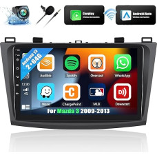 [2G + 64G] Car Radio with Sat Nav, Android 13 for Mazda 3 2009-2013 with Carplay Android Car, 9 Inch Touchscreen Carplay Car Radio with GPS WiFi FM/RDS Bluetooth Mirror Link + AHD Reversing Camera &