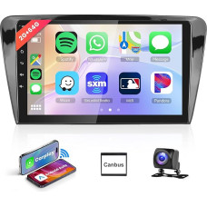 Podofo Carplay Android Car Radio GPS for Skoda Octavia 2015, 2G + 64G HiFi Android Car 10.1 Inch Touchscreen WiFi Bluetooth FM RDS Radio Mirror Link USB Car Navigation Video Stereo Player