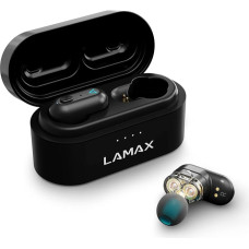 Lamax Duals1 Bluetooth Headphones 5.0 USB-C, In-Ear Headphones with Dual Driver, Up to 28 Hours Listening Time, Aluminium Housing with Battery Indicator, 3 Plug Sizes, Passive Noise Cancelling