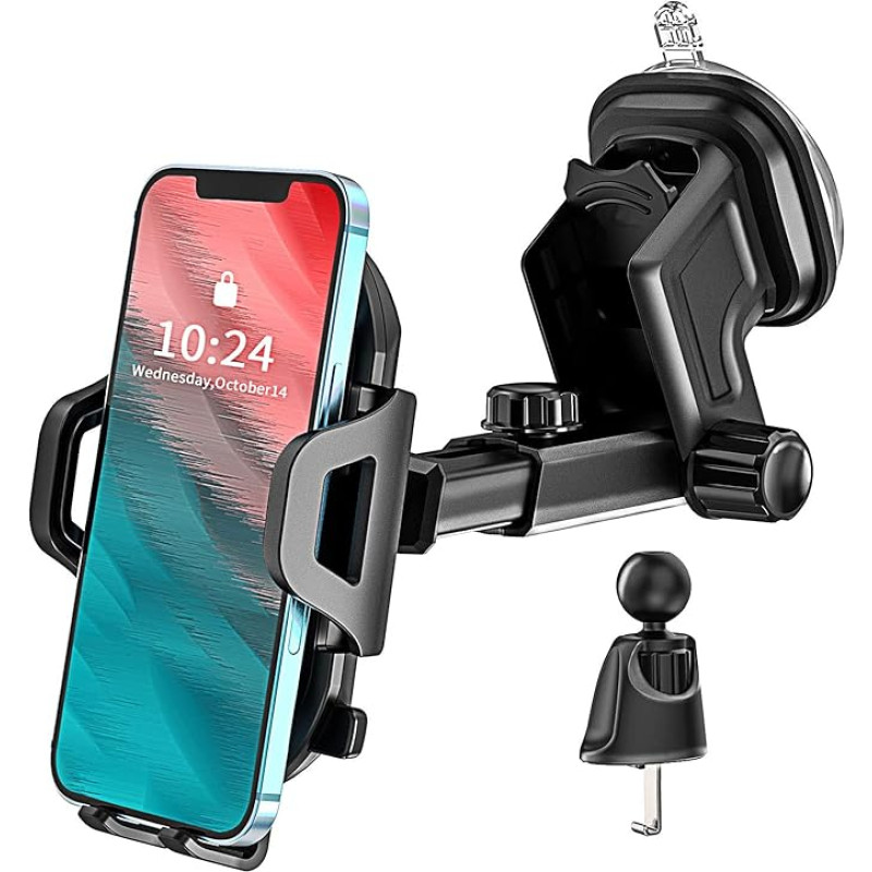 Car Phone Holder, 3 in 1 Super Stable Dashboard Windshield Air Vent Car Mount Holder for Samsung S21 S20 S22 Plus Ultra FE 5G A12 A42 A41 A31 A10 A54 A74 A94