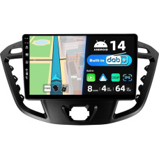 JOYX Android 13 IPS Car Radio - [Built-in DAB] - Fits Ford Tourneo Transit Custom (2013-2021) - Wireless Carplay/Android Car - 4G + 64G - Camera + Mic - 9 Inch 2 DIN -SWC DSP Fast-boot 360 Camera