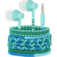 URIZONS For 3.5 mm in-ear headphones braided with cable, in-ear headphones, colourful cable earphones with microphone and volume control for iPhone, MP3, Huawei, Samsung, lightweight earphones