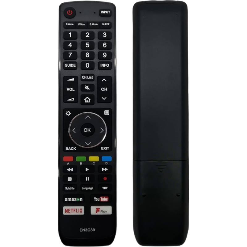 Replacement for Hisense Remote Control EN3G39 for all Hisense Smart LED LCD TV, Not Replacement for Hisense Remote Control Amazon YouTube Netflix Fplay