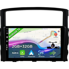 BXLIYER Android 14 Car Radio for Mitsubishi Pajero 4 V80 V90 (2006-2014) - Reversing Camera Free - 2G + 32G - IPS 9 Inch 2 DIN - DAB Steering Wheel Control WiFi Carplay Android Car Bluetooth DSP