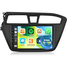 2G + 64G CAMECHO Android 13 Car Radio for Hyundai i20 2015-2018 with Carplay Android Car Navi, 8Core, Double DIN Car Radio with 9 Inch Screen, Bluetooth FM/RDS Mirror Link 32EQ DSP