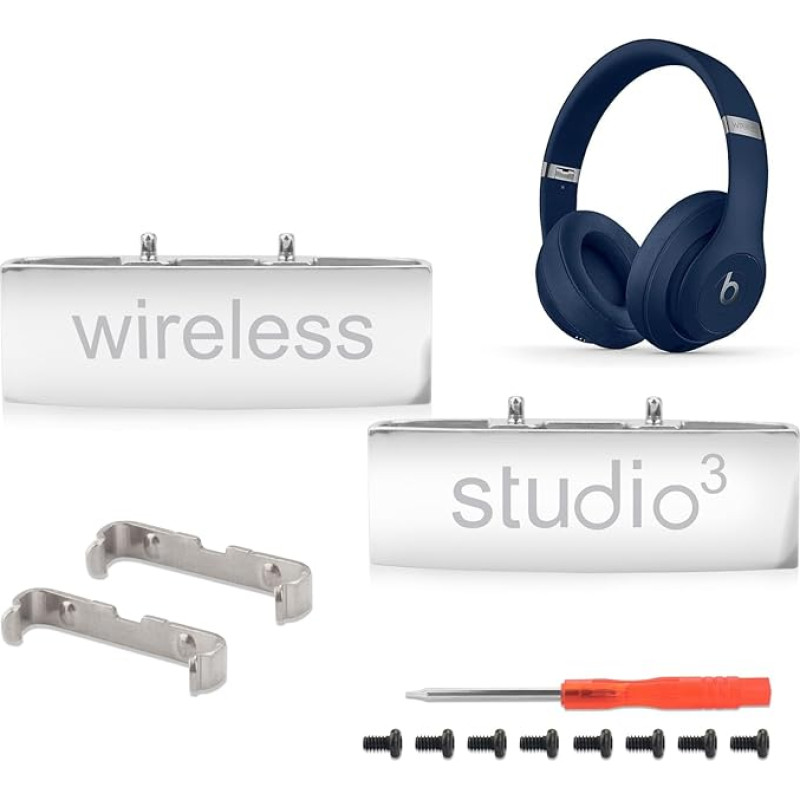 Sodorous Studio 3 Hinge Headband Connector Replacement Metal Repair Parts Compatible with Beats Studio 3.0 Wireless Over Ear Headphones Repair Kit (Silver)